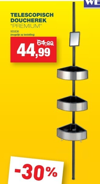 Hubo Telescopisch doucherek “premium“ aanbieding
