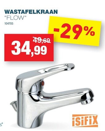 Hubo Wastafelkraan “flow“ aanbieding