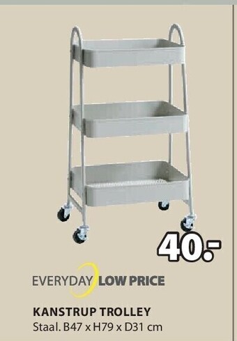 Jysk Kanstrup trolley aanbieding