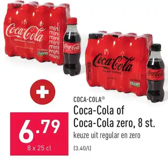 ALDI Coca-Cola of Coca-Cola Zero 8 x 25cl aanbieding