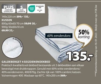 Jysk Galdeberget 4 seizoenendekbed aanbieding