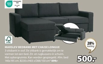 Jysk Marslev bedbank met chaise longue aanbieding