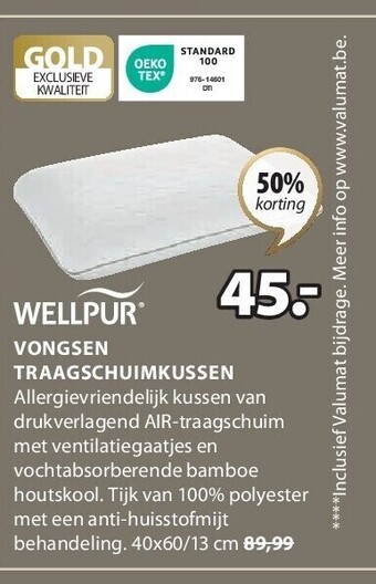Jysk Vongsen traagschuimkussen aanbieding
