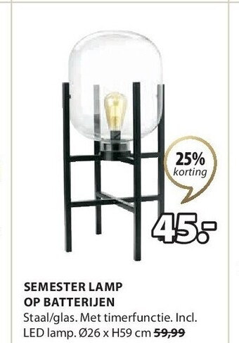 Jysk Semester lamp op batterijen aanbieding