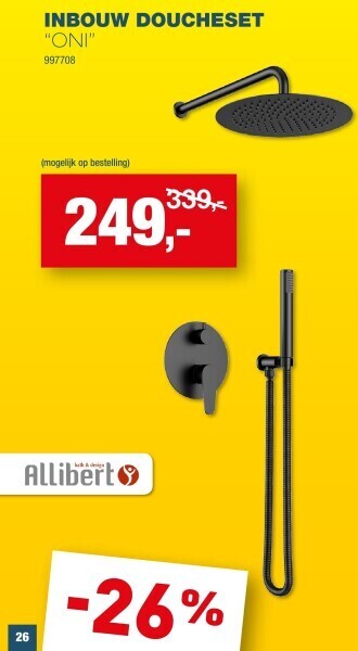 Hubo Inbouw doucheset “oni” aanbieding