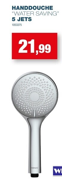 Hubo Handdouche “water saving” 5 jets aanbieding