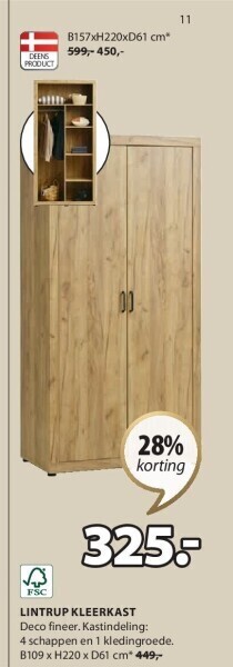 Jysk Lintrup kleerkast aanbieding