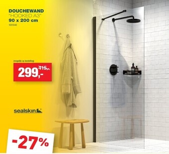 Hubo Douchewand “hooked a3” 90 x 200 cm aanbieding