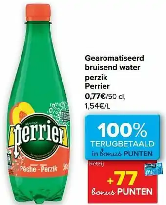 Carrefour Gearomatiseerd bruisend water perzik perrier aanbieding