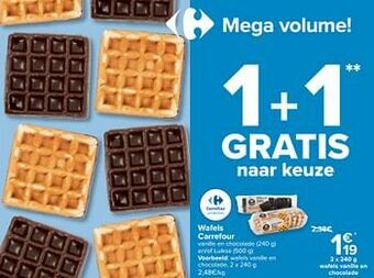 Carrefour Wafels vanille en chocolade aanbieding