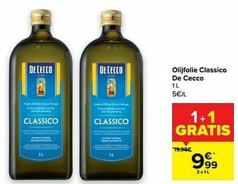 Carrefour Olijfolie classico de cecco aanbieding