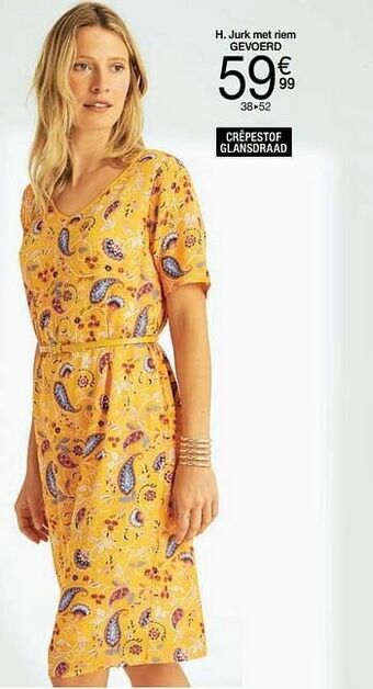 Damart Jurk met riem gevoerd aanbieding