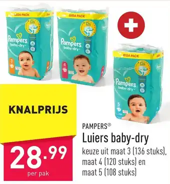 ALDI Pampers Luiers Baby Dry aanbieding