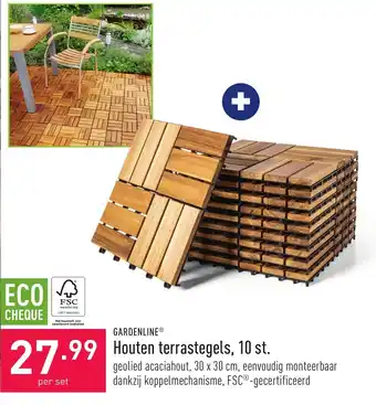 ALDI Gardenline Houten Terrastegels 10st aanbieding