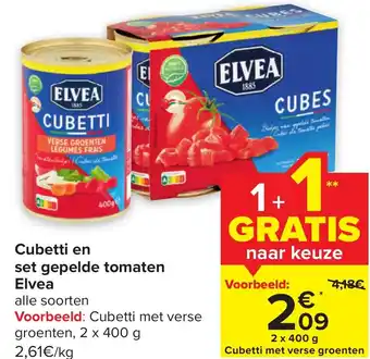Elvea Cubetti en Set Gepelde Tomaten 2 x 400g
