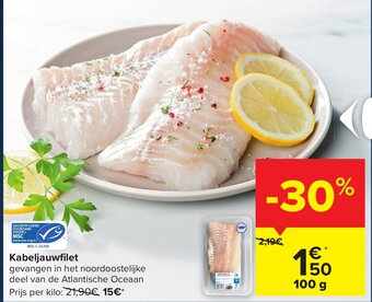 Carrefour Market Kabeljauwfilet 100g aanbieding