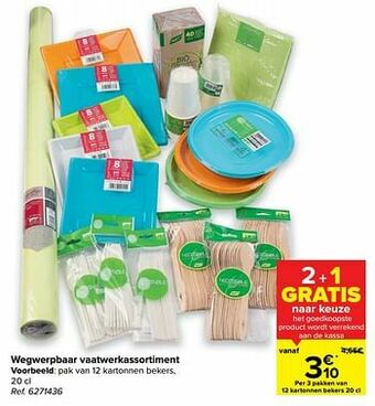 Carrefour Pak van 12 kartonnen bekers aanbieding