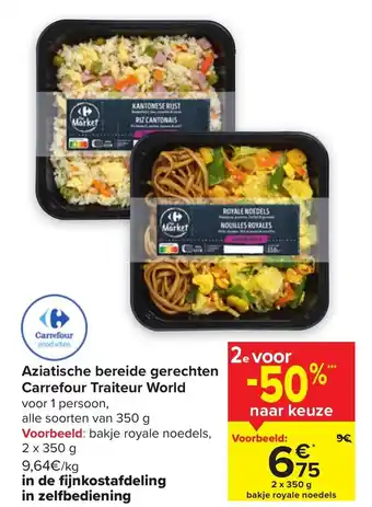 Carrefour Market Aziatische Bereide Gerechten Carrefour Traiteur World 2 x 350g aanbieding