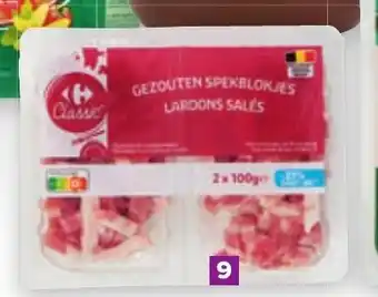 Carrefour Market Gezouten Spekblokjes 25% Zout 2 x 100g aanbieding