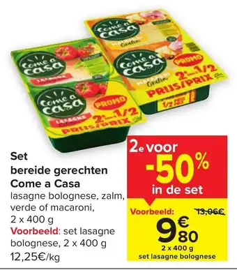 Carrefour Market Come a Casa Set Bereide Gerechten 2 x 400g aanbieding