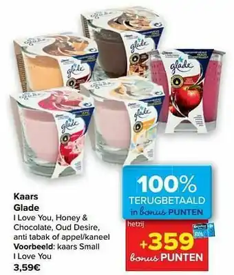 Carrefour Glade kaars small i love you aanbieding