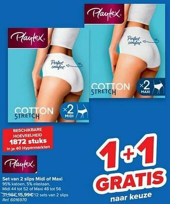 Carrefour Set van 2 slips midi of maxi aanbieding