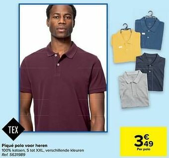 Carrefour Piqué polo voor heren aanbieding