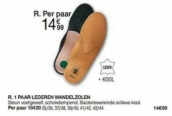 Damart 1 paar lederen wandelzolen aanbieding