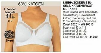 Damart Beha zonder beugels katoentricot met kant aanbieding