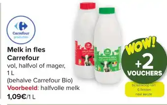 Melk in Fles Carrefour 1L