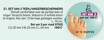 Set van 3 teen--vingerbeschermers