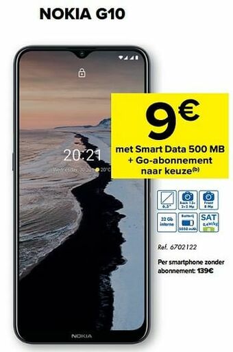 Carrefour Nokia g10 aanbieding
