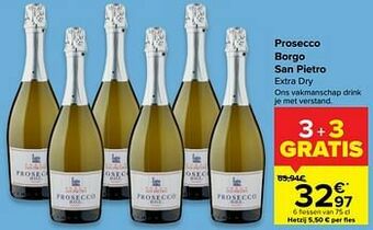 Carrefour Prosecco borgo san pietro extra dry aanbieding