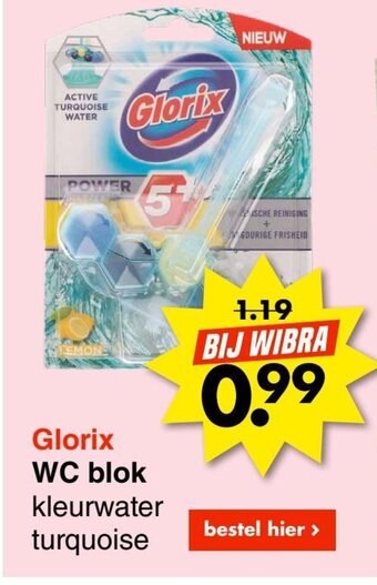 Wibra Glorix WC blok kleurwater turquoise aanbieding