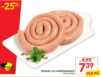 Intermarché Varkens- en rundschipolata's per kg aanbieding