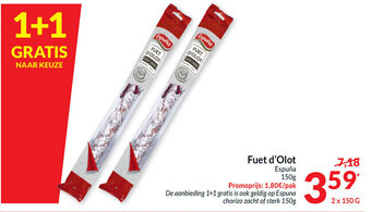 Intermarché Fuet d'Olot espuna 150g aanbieding