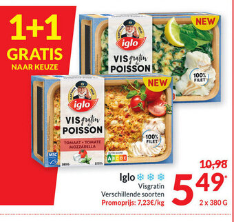 Intermarché Iglo visgratin 2 x 380g aanbieding