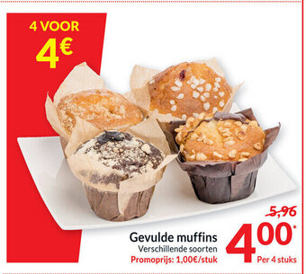 Intermarché Gevulde muffins per 4 stuks aanbieding