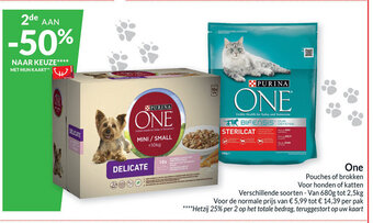 Intermarché One pouches of brokken voor honden of katten aanbieding