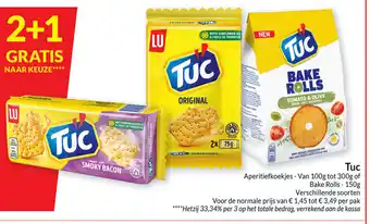 Intermarché Tuc aperitiefkoekjes van 100g tot 300g of bake rolls-150g aanbieding