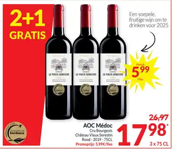AOC medoc cru bourgeois chateau vieux serestin rood-2019- 75cl