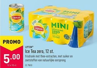ALDI Lipton Ice tea zero, 12 st. aanbieding