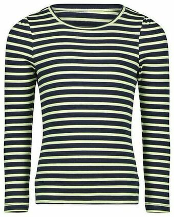 HEMA HEMA Kinder T-shirt Rib Strepen Donkerblauw (donkerblauw) aanbieding