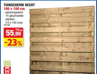 Hubo Tuinscherm recht 180x180CM aanbieding