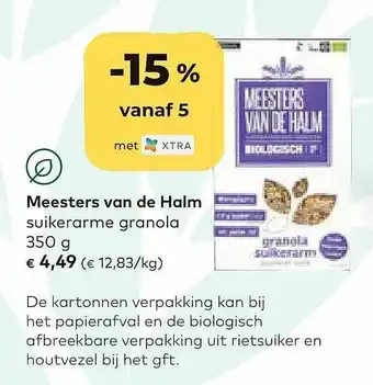 Meesters Van De Halm Suikerarme Granola 350 G
