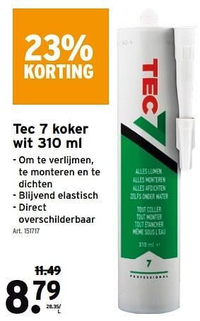GAMMA Tec 7 koker wit 310 ml aanbieding