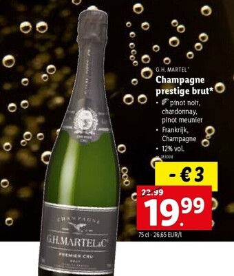 Lidl G.H. Martel champagne prestige brut 75 cl nr. 183008 aanbieding