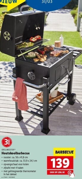 Lidl Grillmeister houtskoolbarbecue aanbieding