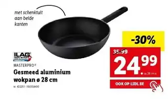 Masterpro gesmeed aluminium wokpan ø 28 cm