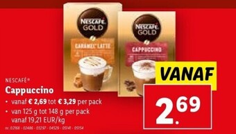 Lidl Nescafe cappuccino nr. 02168 - 02486 - 03297 - 04529 - 05141 - 05154 aanbieding